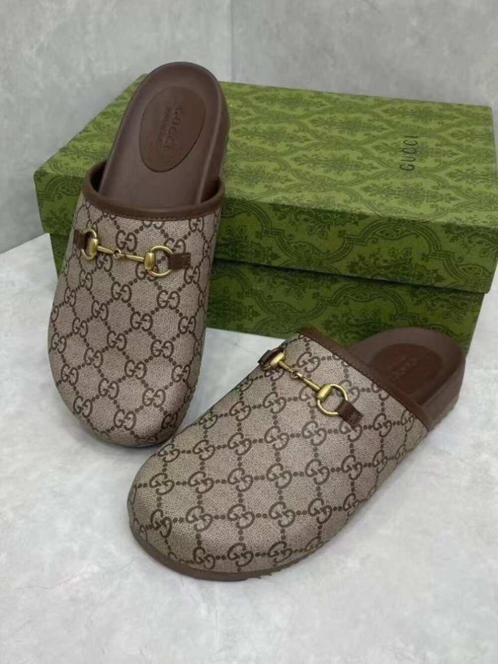 Gucci GG Canvas Horsebit Mule Slip‑On Clog Slides